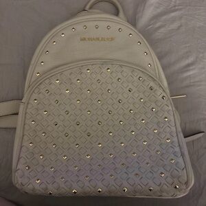 Michael Kors Cream Leather Studded Backpack